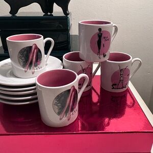Rosanna Scandale 2.5" Tall Espresso Cup and Saucer Set of 5